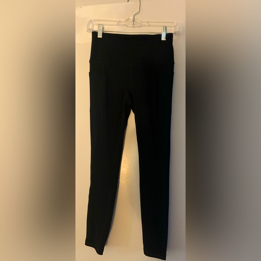 RBX 3/4 leggings black ribbed with pockets XS